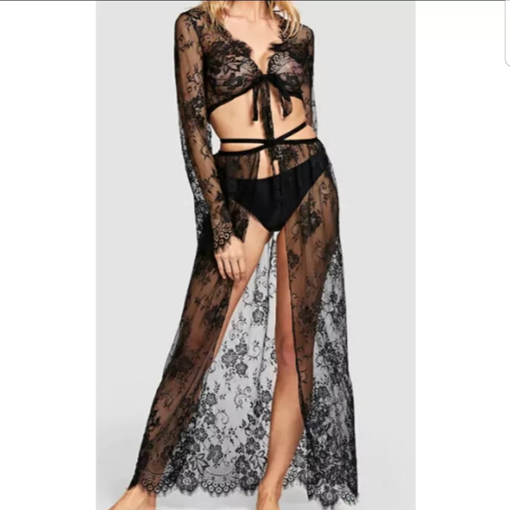 Sheer Lace Bikini Swimwear Cover Up